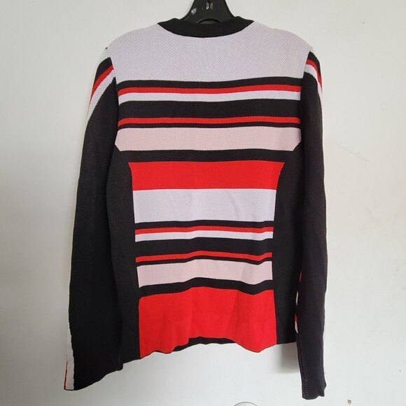 MSGM Color Blocked Horizontal Striped Knit Long Sleeve Crewneck Sweater Medium - Picture 7 of 17